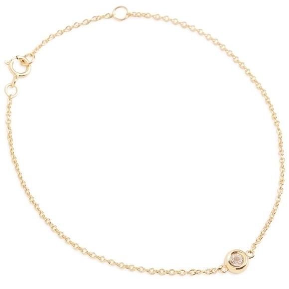 Marrin Costello x Cutateur Soleil Gold Bracelet w/ white topaz 7.25" NWT S22 - Picture 2 of 11